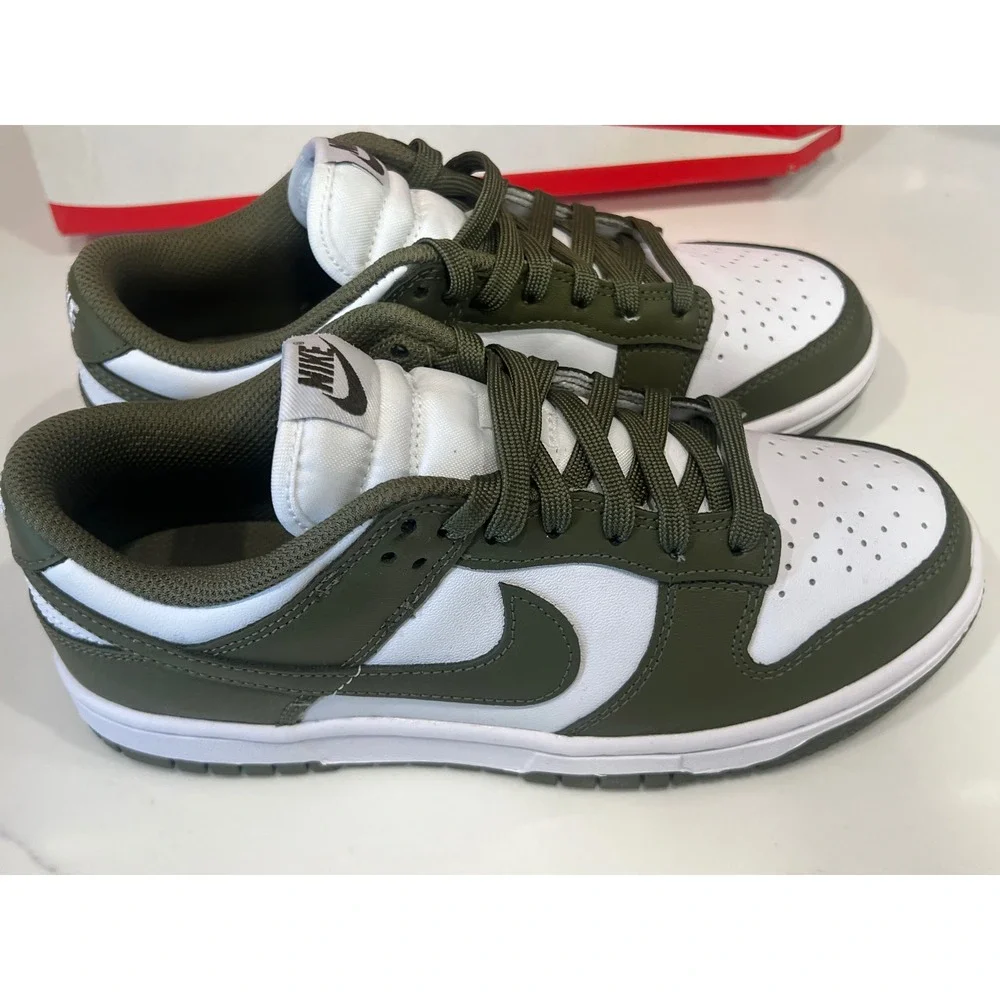 Nike Dunk Low Medium Olive White Womens 7 Mens 5.5 DD1503-120 Sneakers